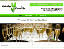 Tablet Screenshot of cateringcreations.co.za
